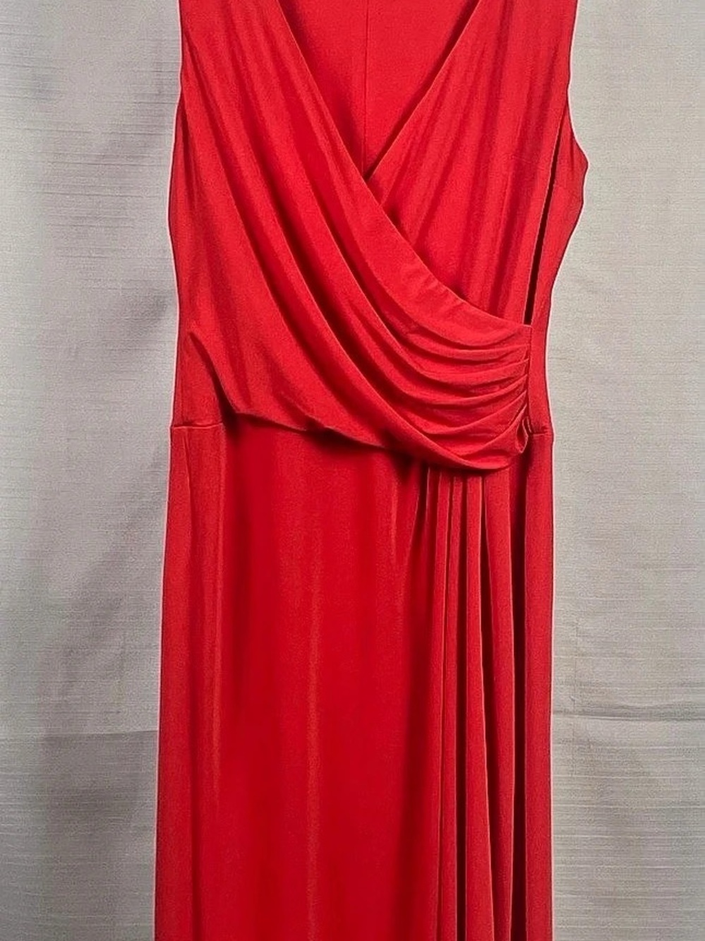 Lauren Ralph Lauren Red Faux Wrap Midi Dress 10